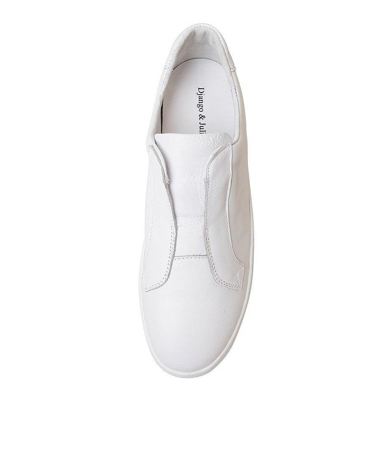 Shia White Leather Sneakers - Shouz