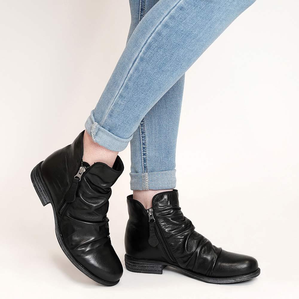 Willet Black Ankle Boots - Shouz