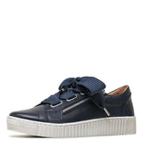 Jovi Navy Leather Sneakers - Shouz