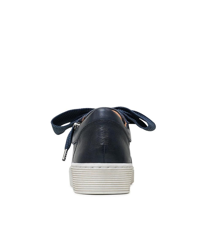 Jovi Navy Leather Sneakers - Shouz