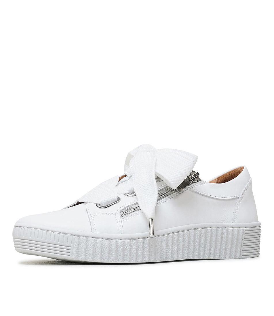 Jovi White Leather Sneakers by EOS Footwear – Shouz