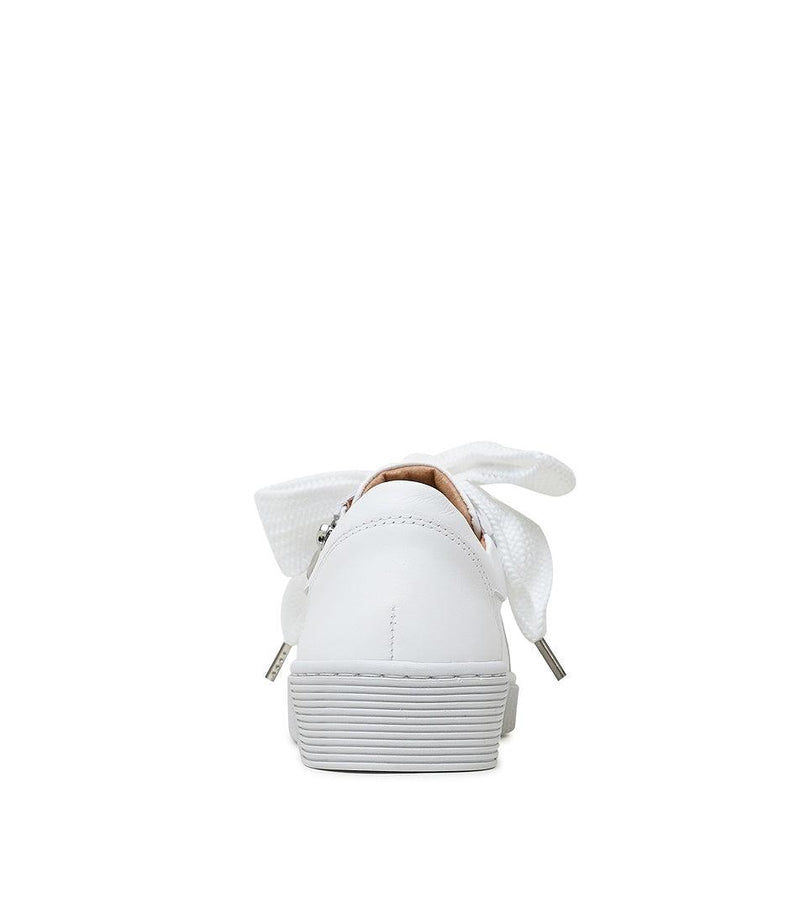 Jovi White Leather Sneakers - Shouz