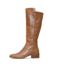 Tetley Tan Leather Knee High Boots - Shouz