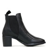 Serin Black Leather Chelsea Boots - Shouz