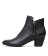 Demanse Black/ Black Heel Leather Ankle Boots - Shouz
