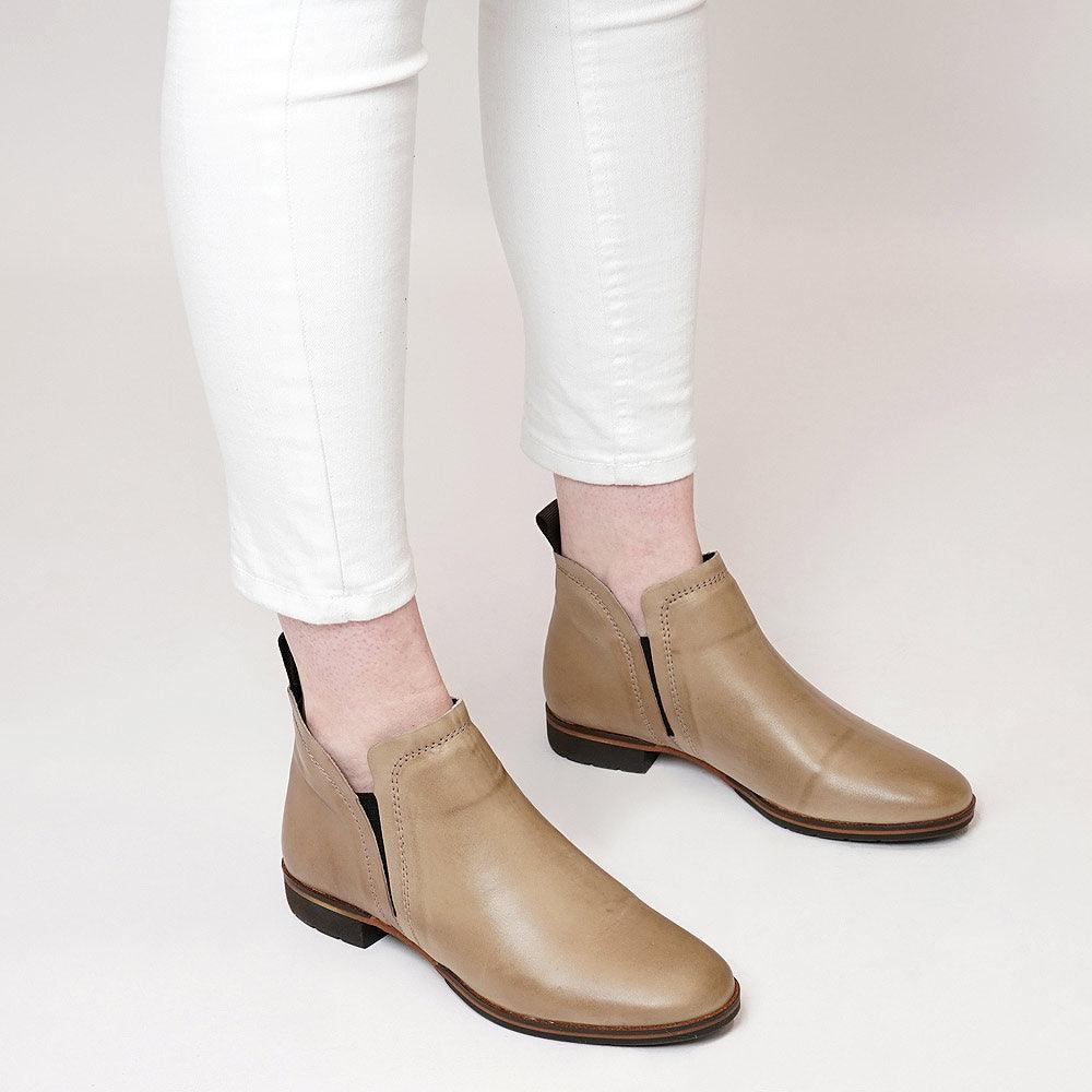Gaid Taupe Ankle Boots - Shouz