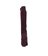 Norass Mulberry Suede Knee High Boots - Shouz