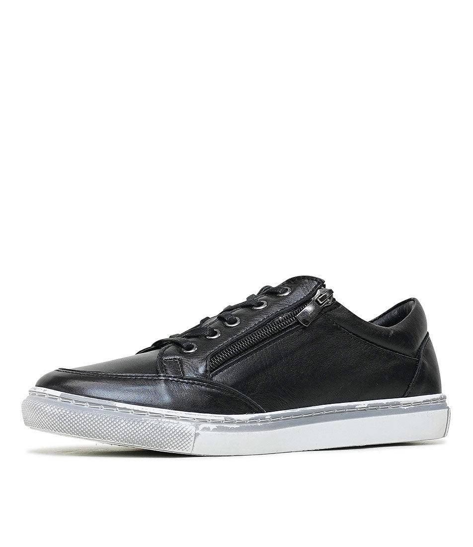 Ronnie Black Leather Sneakers - Shouz
