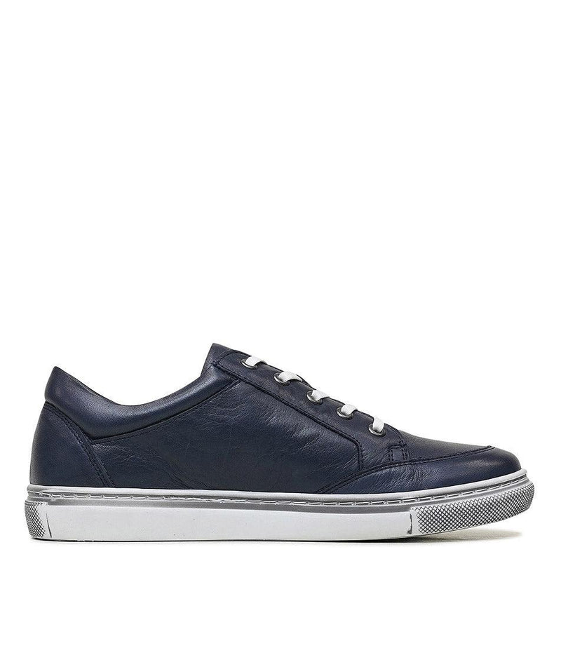 Ronnie Navy Leather Sneakers - Shouz