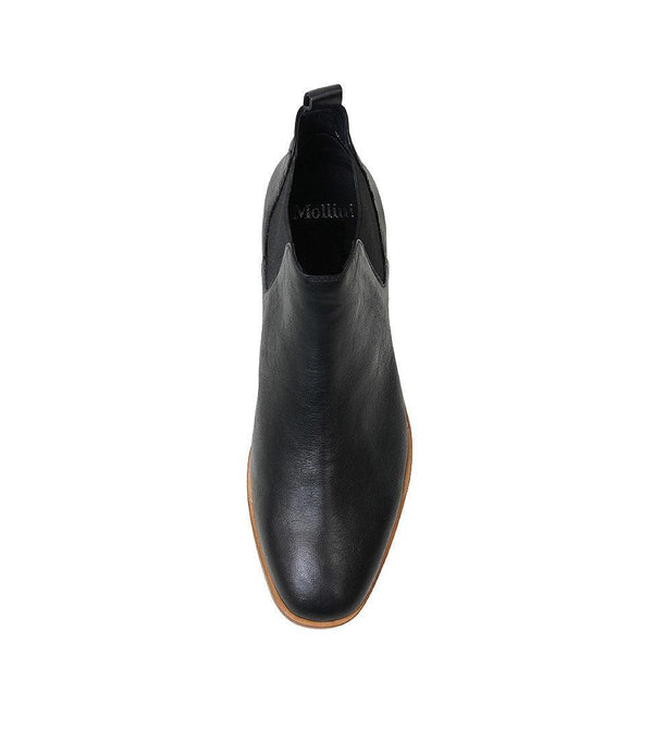 Wander Black/ Natural Heel Leather Chelsea Boots - Shouz