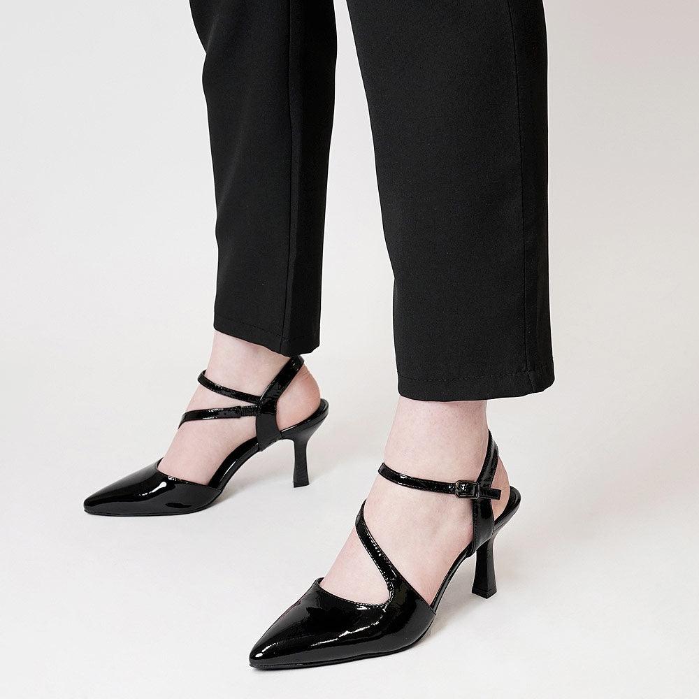 Lukka Black Patent Leather Heels - Shouz