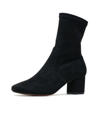 Careful Black Suede Ankle Boots - Shouz