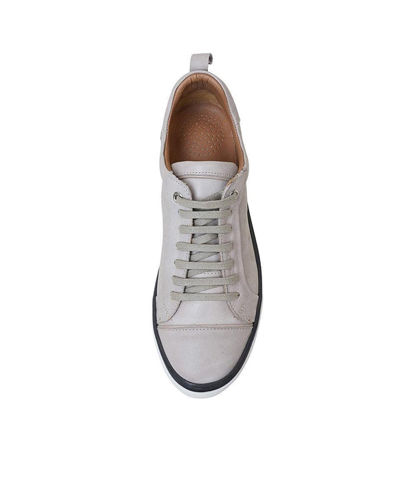 Mini Sala Silver/ Grey Leather Sneakers - Shouz
