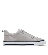 Mini Sala Silver/ Grey Leather Sneakers - Shouz