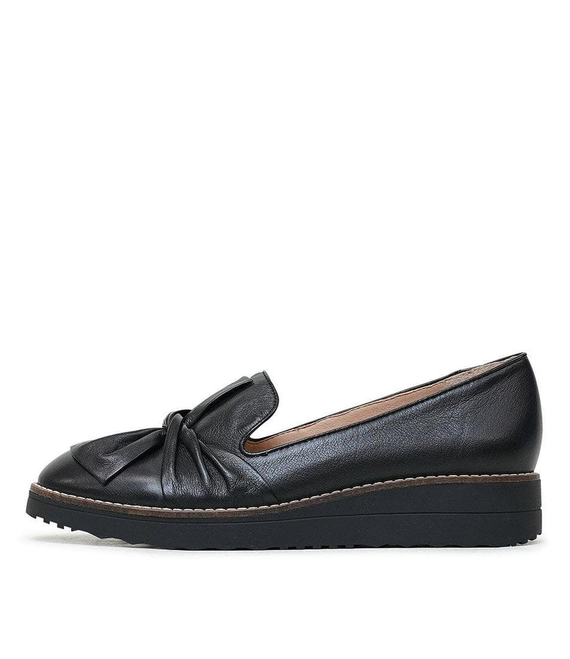 Oclem Black/ Black Leather Loafers - Shouz