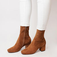 Careful Whiskey Suede Ankle Boots - Shouz