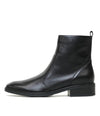Seline Black Leather Ankle Boots - Shouz