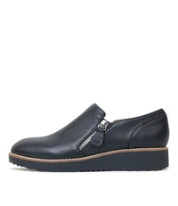 Otilia Navy/ Navy Leather Sneakers - Shouz