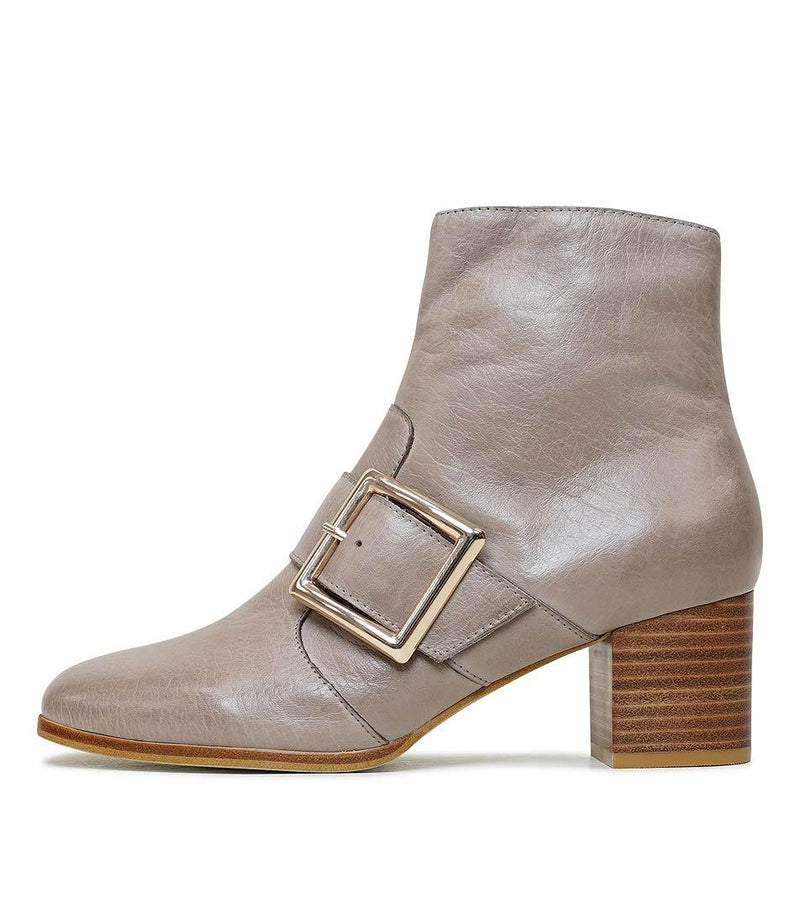 Vianan Warm Taupe Leather Ankle Boots - Shouz