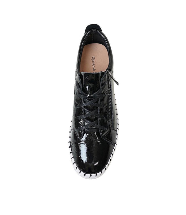 Bump Black Patent Leather Sneakers - Shouz