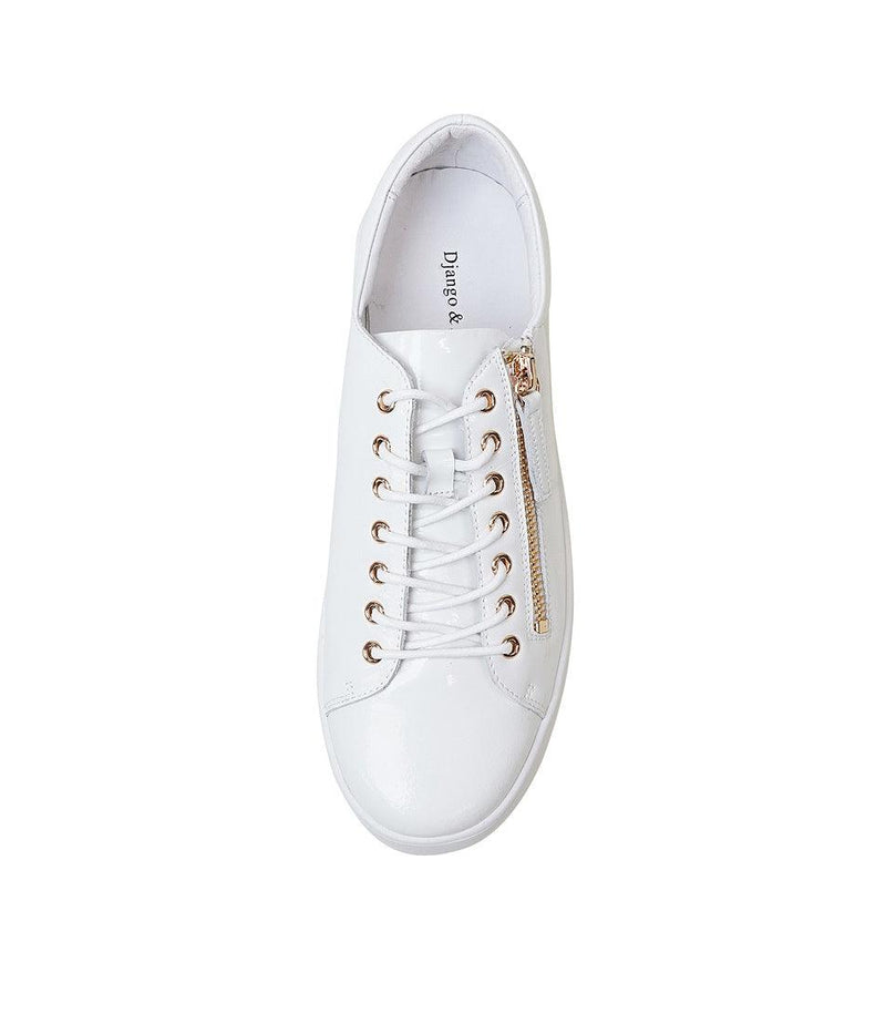 Wolfie White Patent Leather Sneakers - Shouz