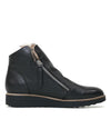 Opal Black Leather/Ocelot Fur Ankle Boots - Shouz