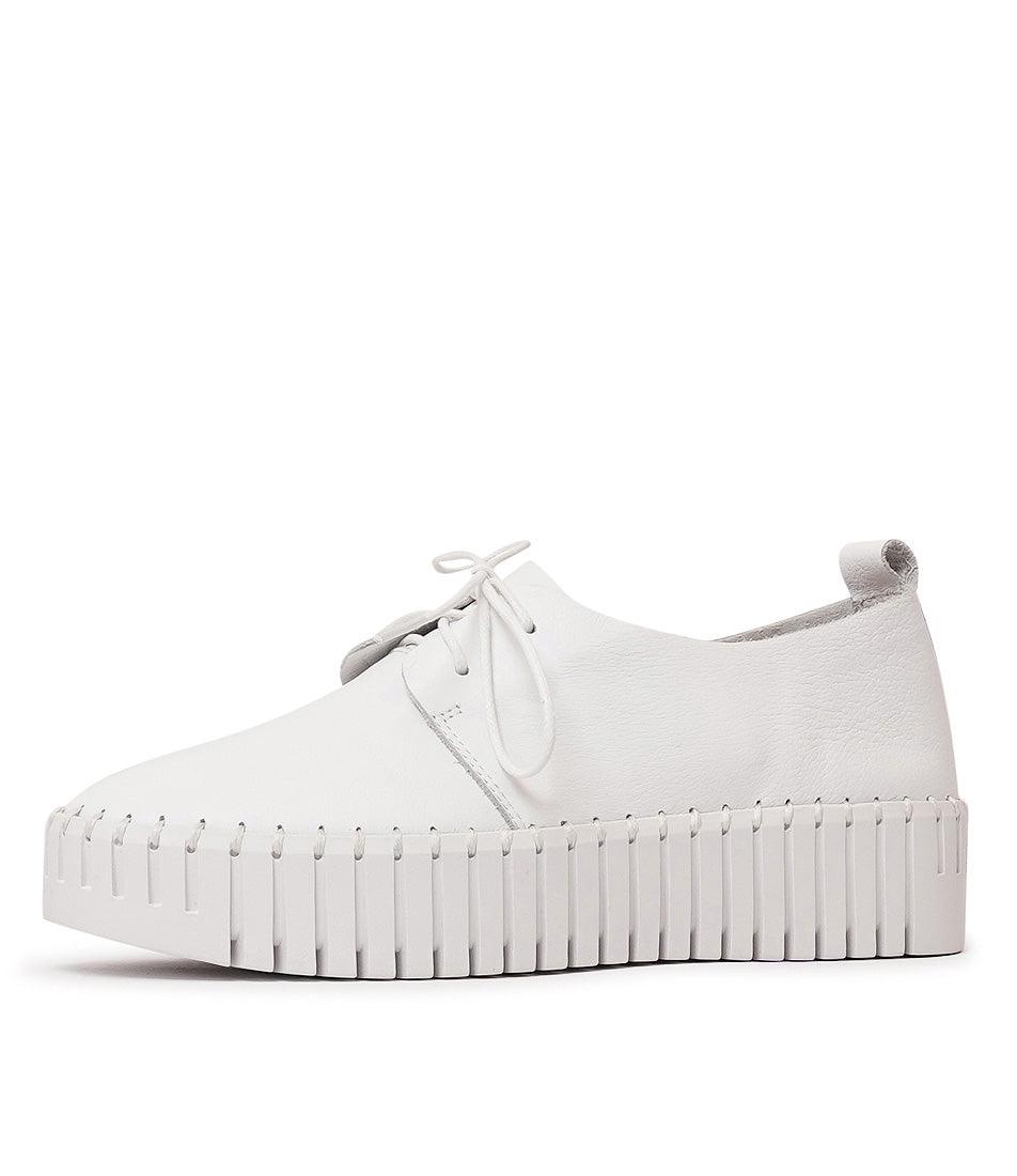 Brenda White Leather Sneakers - Shouz