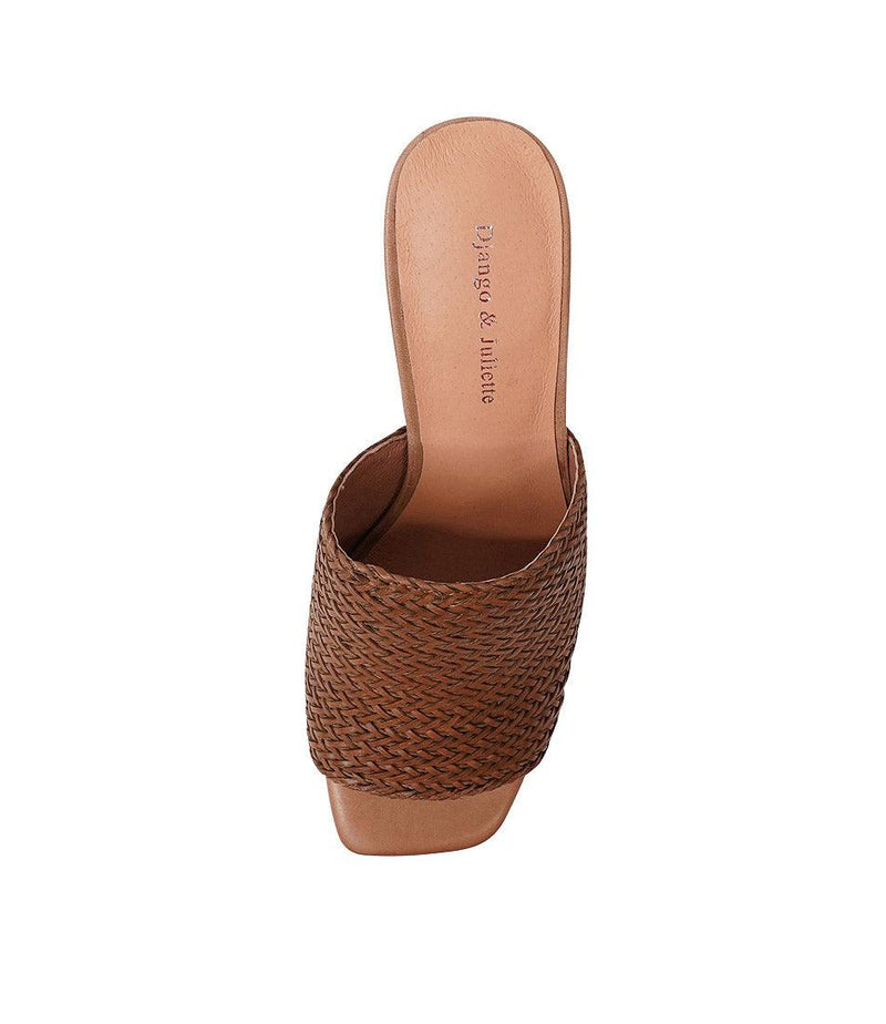 Paiton Tan Weave Leather Heels - Shouz