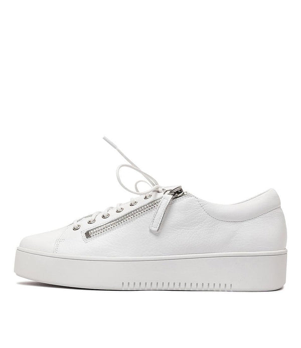 Laila White Leather Sneakers - Shouz