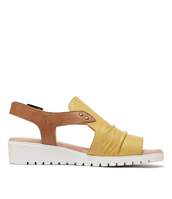 Madis Yellow Leather Sandals - Shouz