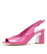 Kianna Bright Pink Patent Leather Heels - Shouz