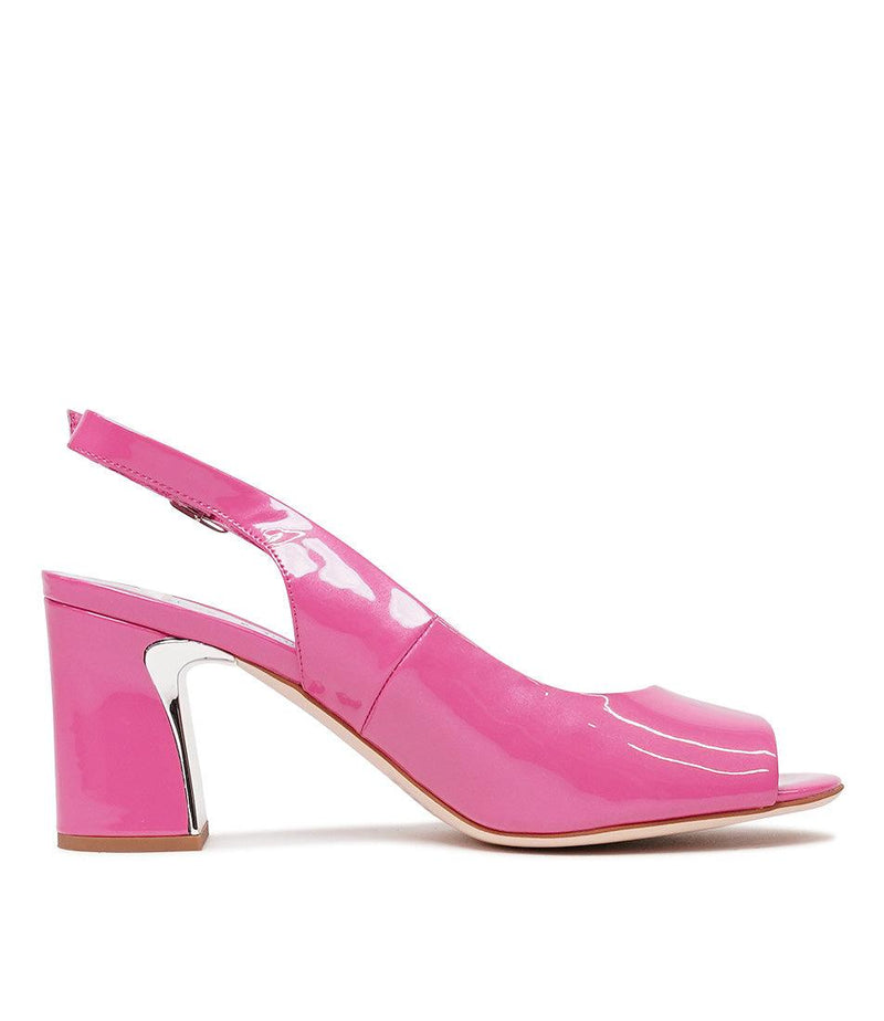 Kianna Bright Pink Patent Leather Heels - Shouz