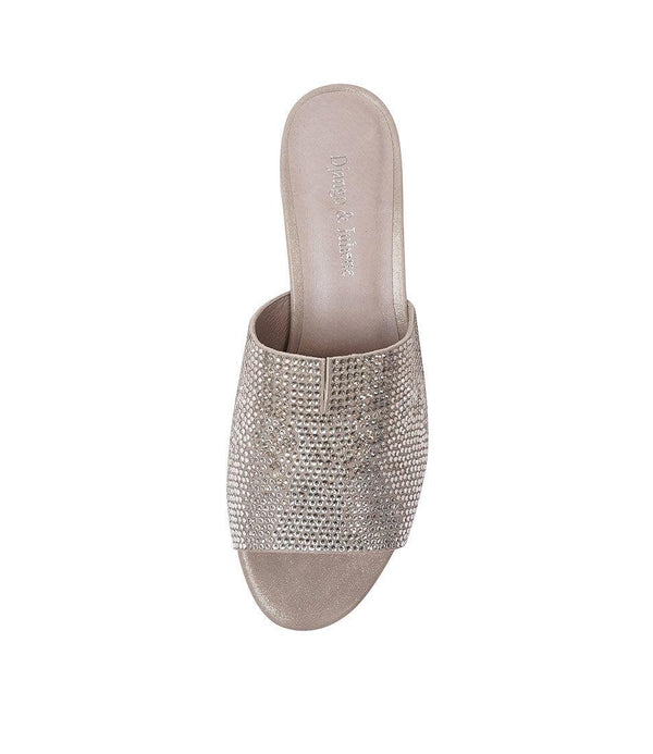 Tamarin Light Pewter Shimmer Leather Heels - Shouz
