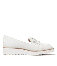 Oclem White Patent Leather Loafers - Shouz