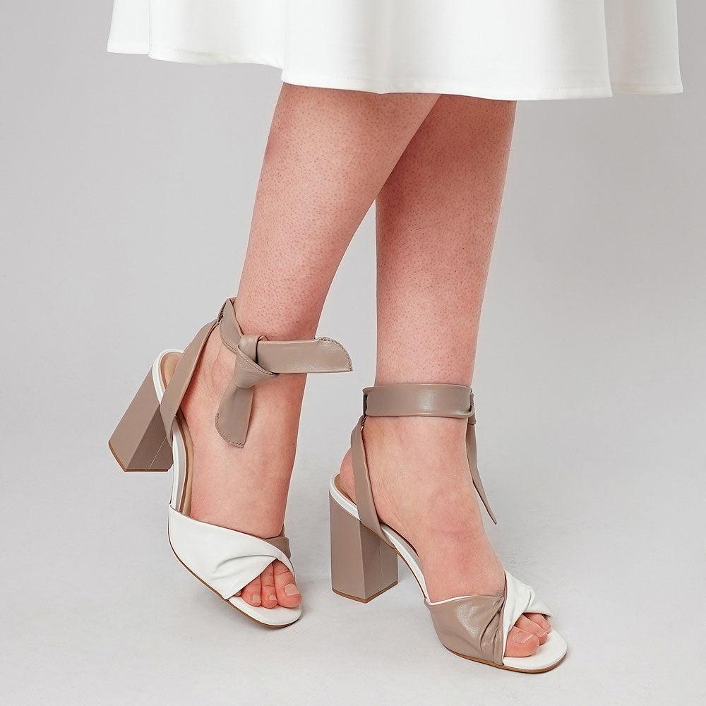 154038 White/ Nude Heels - CARRANO | Shouz
