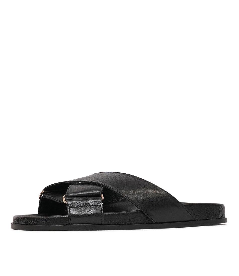 Hefti Black Leather Sandals - Shouz