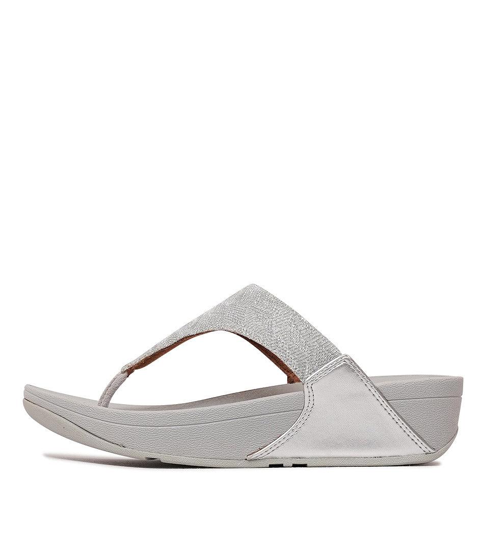 【新品・未使用】FitFlop Lulu Glitz Slides シルバー Women's Lulu Adjustable Leather Slides | FitFlop US