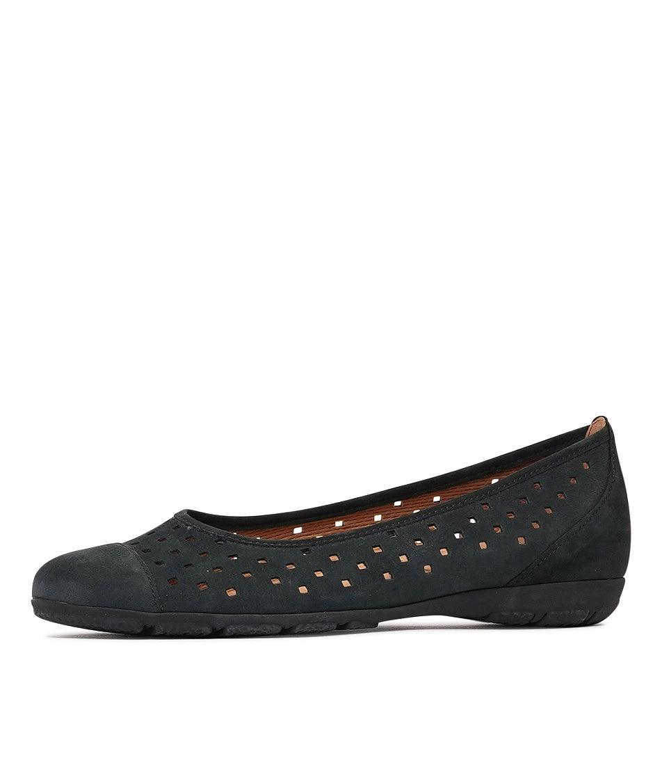 Skylar Nightblue Nubuck Suede Ballet Flats - GABOR | Shouz