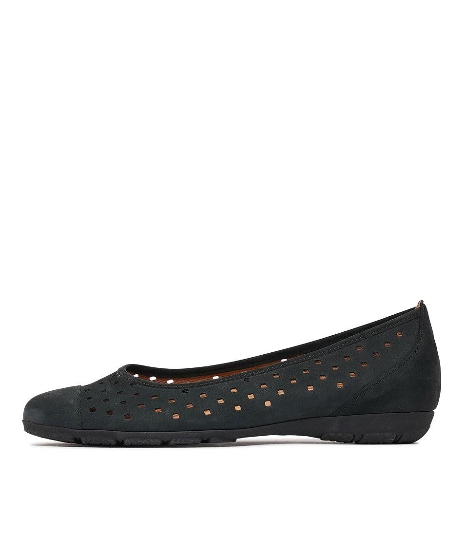Skylar Nightblue Nubuck Suede Ballet Flats - GABOR | Shouz