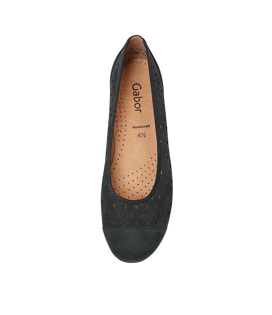 Skylar Nightblue Nubuck Suede Ballet Flats - GABOR | Shouz