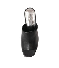 Ublue Black Leather Heels - Shouz