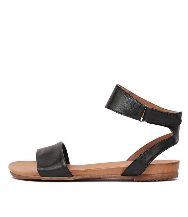 Lauren Black Leather Sandals - Shouz