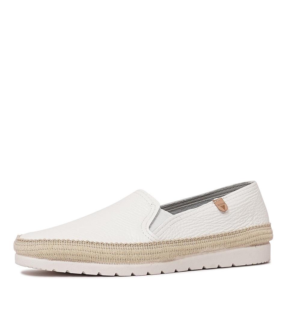 Nuria White Leather Espadrilles, VERBENAS - Shouz