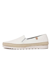 Nuria White Leather Espadrilles, VERBENAS - Shouz