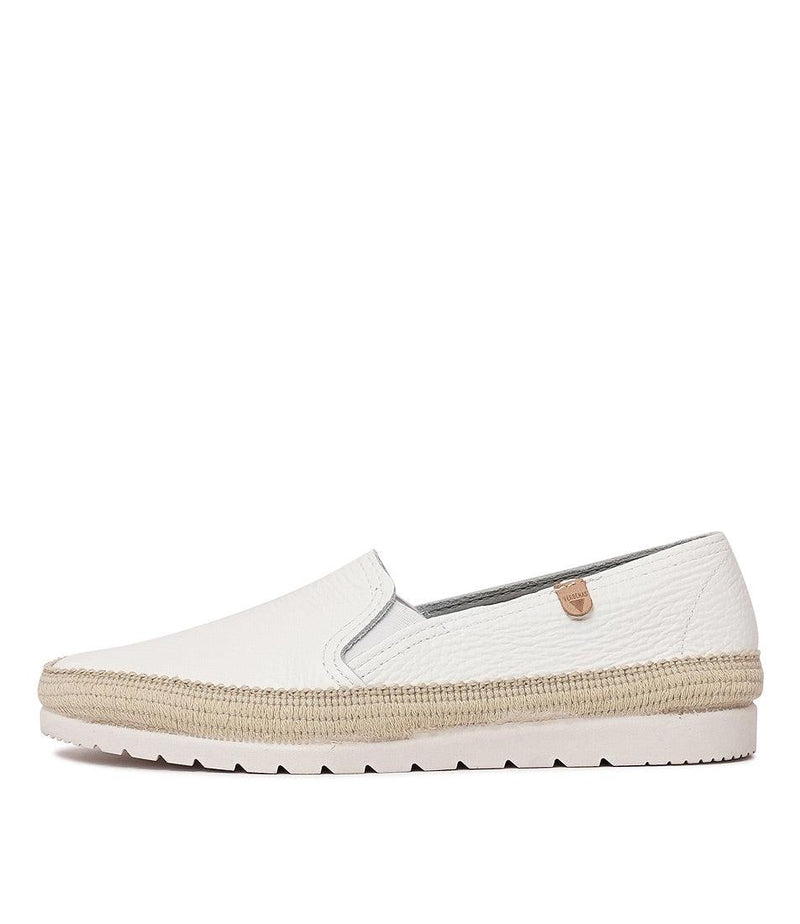 Nuria White Leather Espadrilles, VERBENAS - Shouz