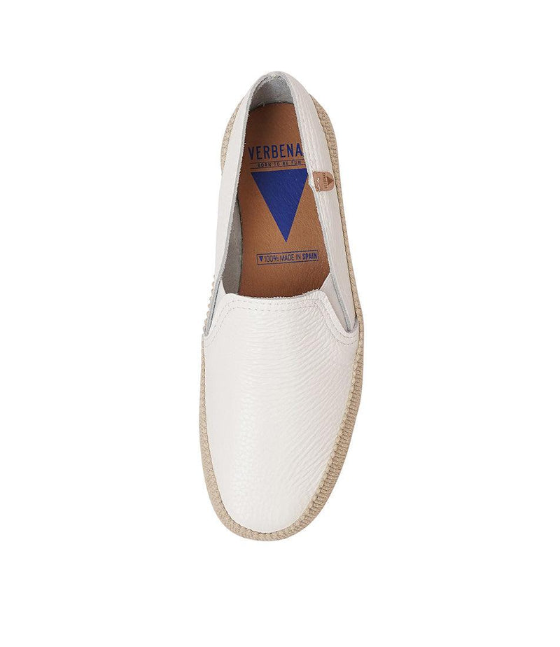 Nuria White Leather Espadrilles, VERBENAS - Shouz