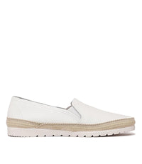 Nuria White Leather Espadrilles, VERBENAS - Shouz