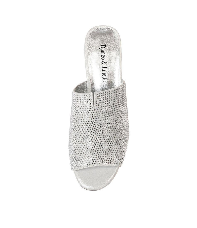 Samarin Silver Shimmer Multi Leather Heels - Shouz