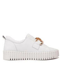 Bage White Leather Sneakers - Shouz