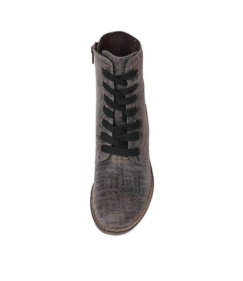 Sienna 82 Graphite Leather Ankle Boots - Shouz